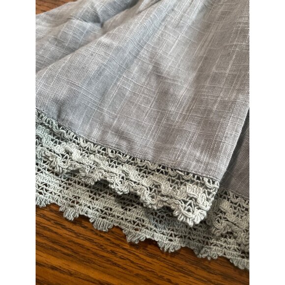 Paper Lace light blue tree quarter bell sleeved embroidered crocheted top size M - Picture 12 of 12